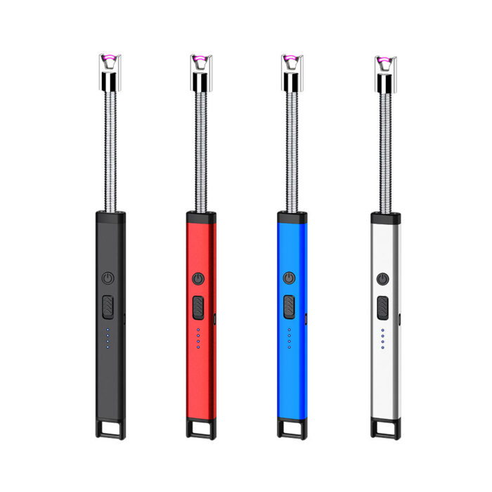 AlBarq Rechargeable Lighter Windproof Electric Kitchen Lighter multi colors